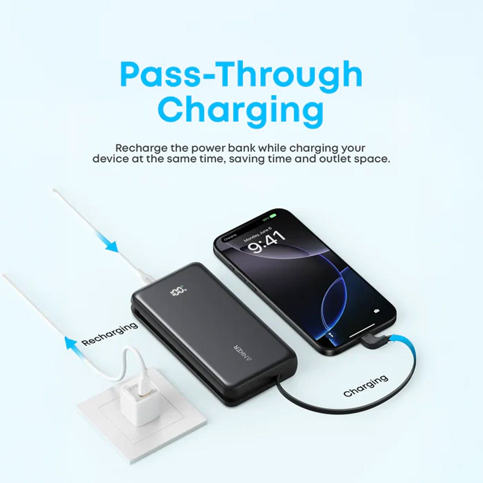ANKER A110EH11 ZOLO BLACK POWERBANK 20000MAH 22.5W BUILT-IN-USB-C CABLE