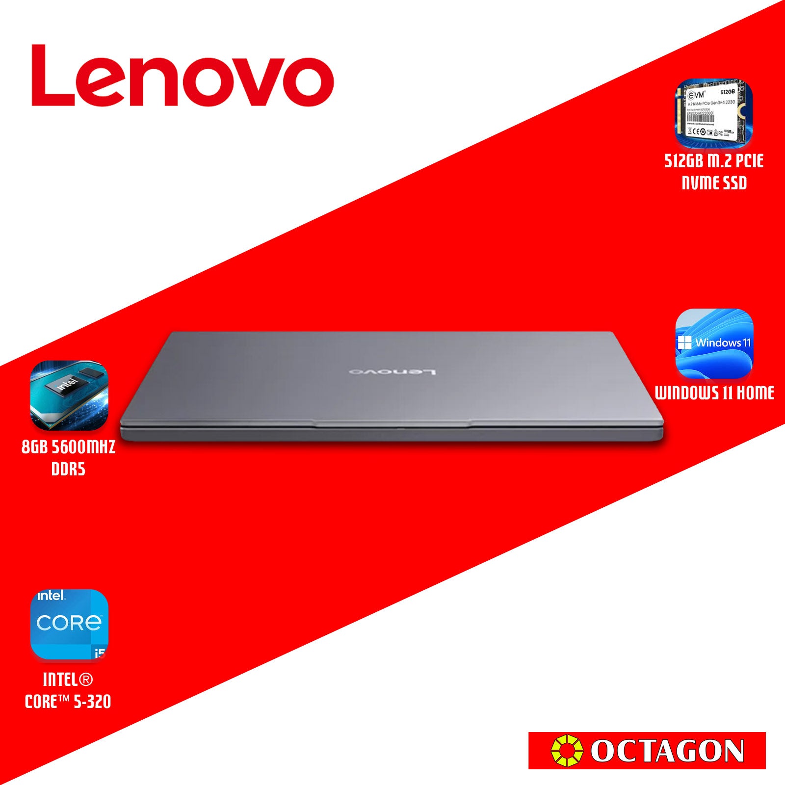LENOVO IPS3-15 (83RR004XPH)/ CORE 5 320/ 8GB/ 512GB SSD/ 15.3 WUXGA/ WIN 11