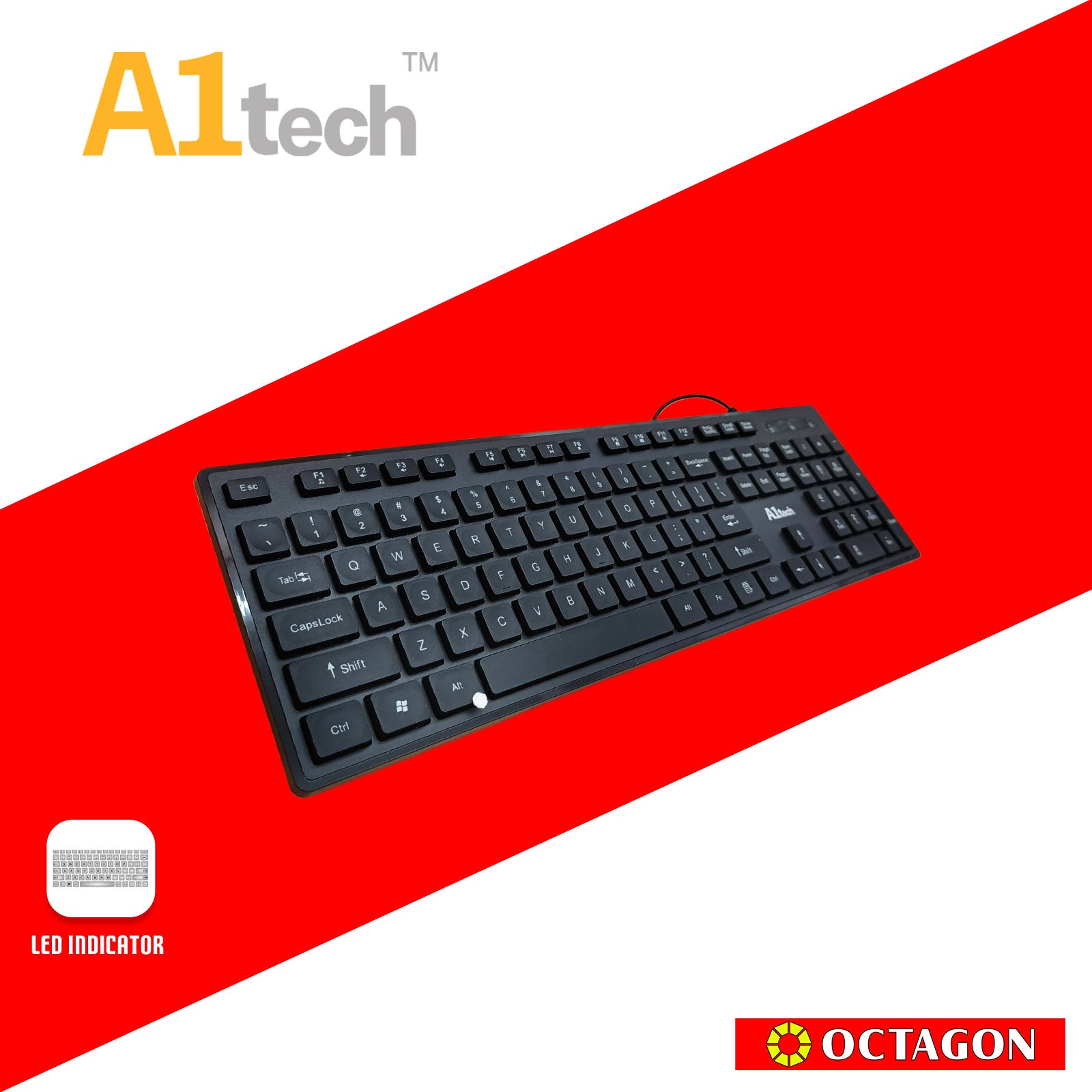 A1TECH AC-KB902-BK USB KEYBOARD 104 KEYS BLACK