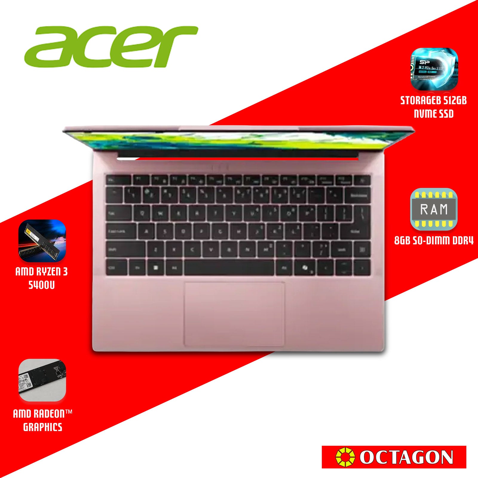 ACER ASPIRE LITE AL14-45P-R9UE/ RYZEN 3 5400U/ 8GB/ 512GB SSD/ 14 IPS WUXGA/ WIN 11