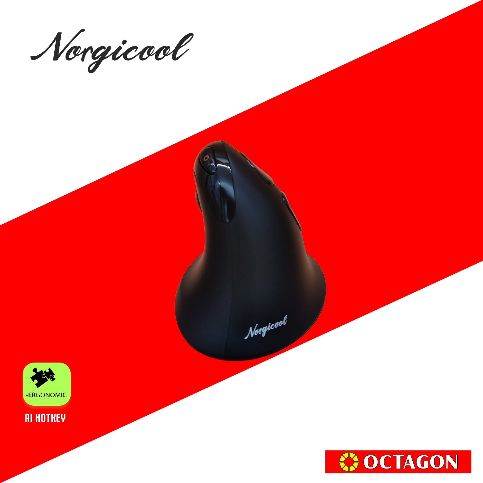 NORGICOOL NVM03I BLACK VERTICAL WL MOUSE