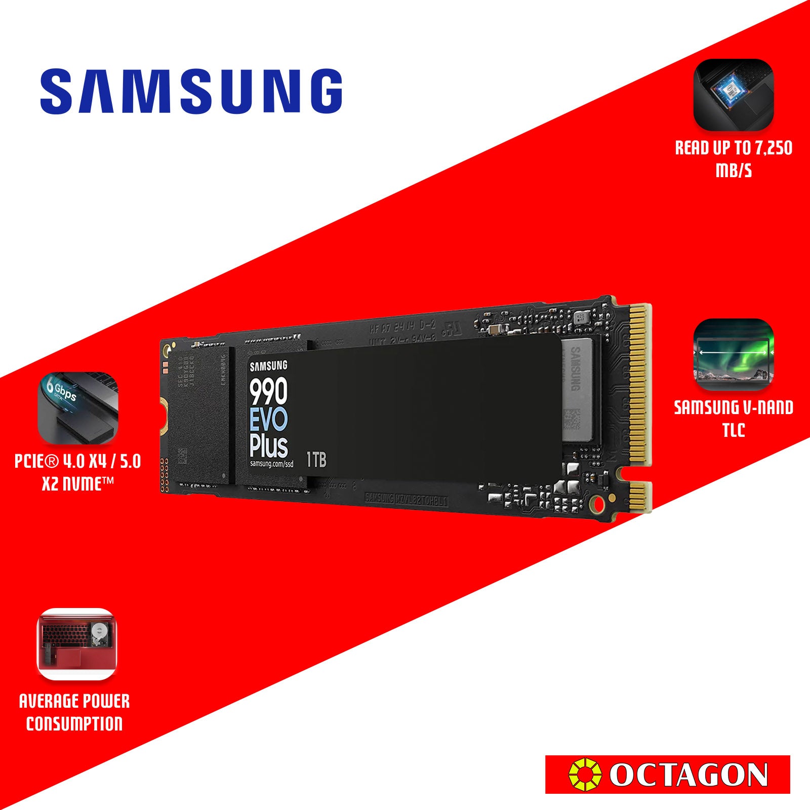 SAMSUNG SSD 1TB 990 EVO PLUS NVME M.2