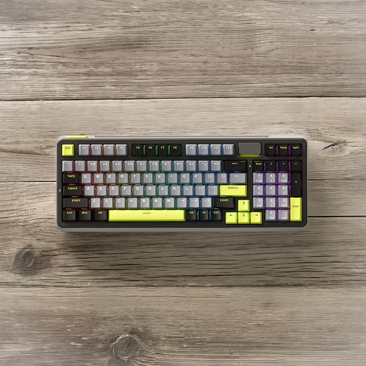 RAPOO V700DIY-98 BLACK GREY GREEN FULL BACKLIT MECHANICAL GAMING KEYBOARD