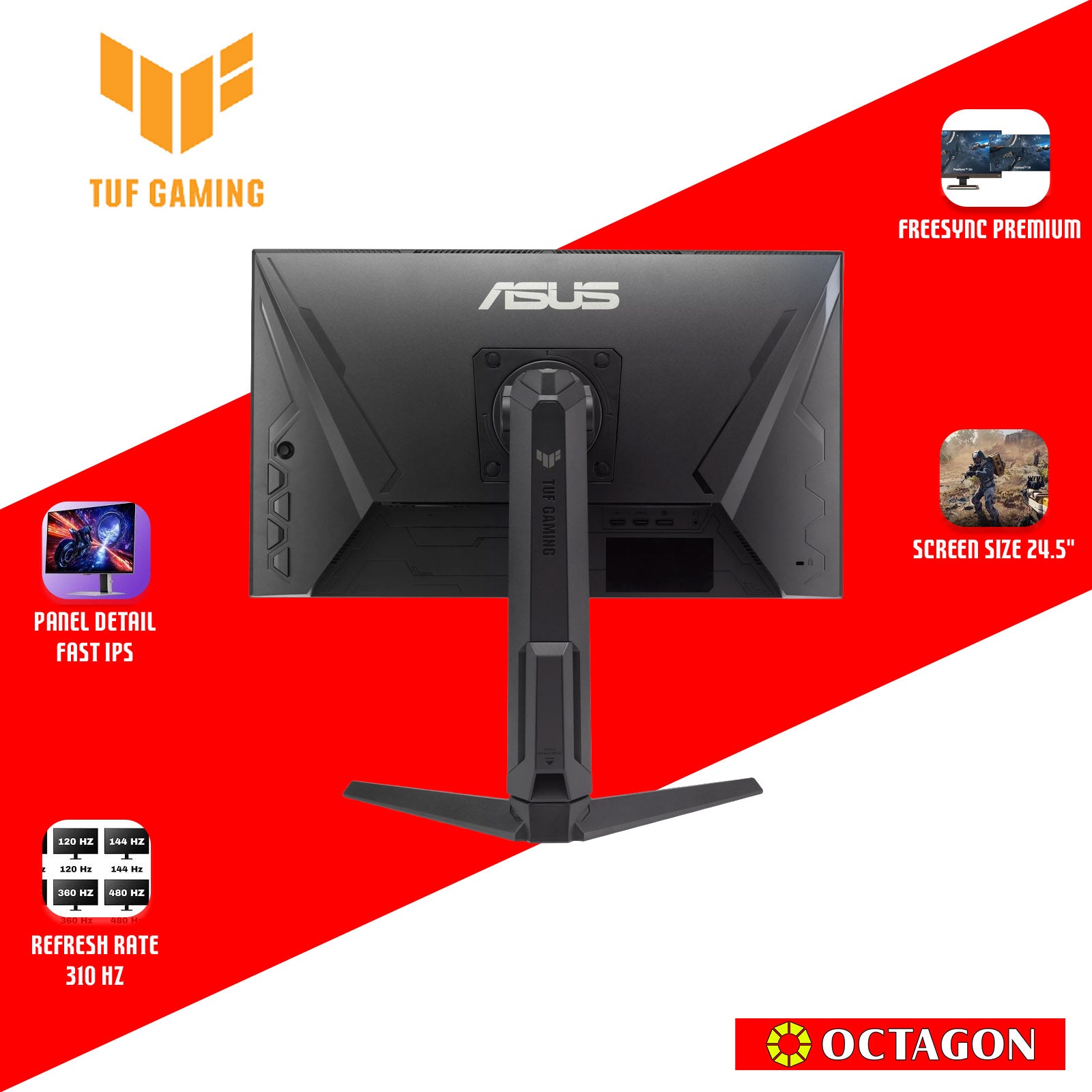 ASUS TUF VG259QMRL5A 24.5" FHD IPS 310HZ 0.3MS GAMING MONITOR