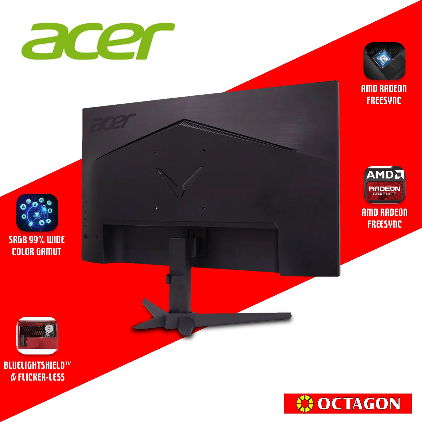 ACER NITRO VG240Y X1 23.8 200HZ 1MS IPS GAMING MONITOR