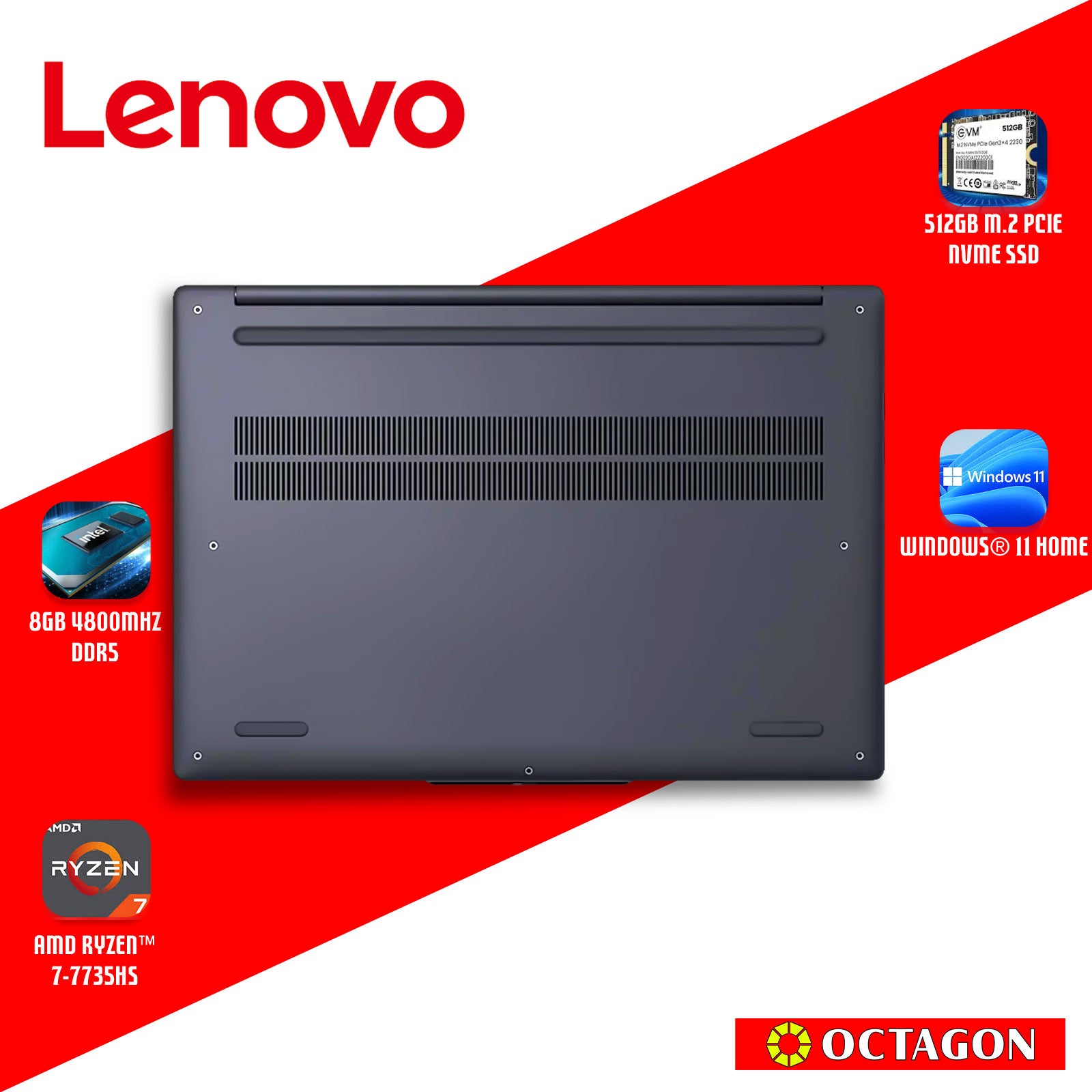 LENOVO IP S3-15 (83K700EGPH)/ RYZEN 7 7735HS/ 8GB/ 512GB SSD/ 15.3 WUXGA/ WIN 11/ OFFICE HOME 2024
