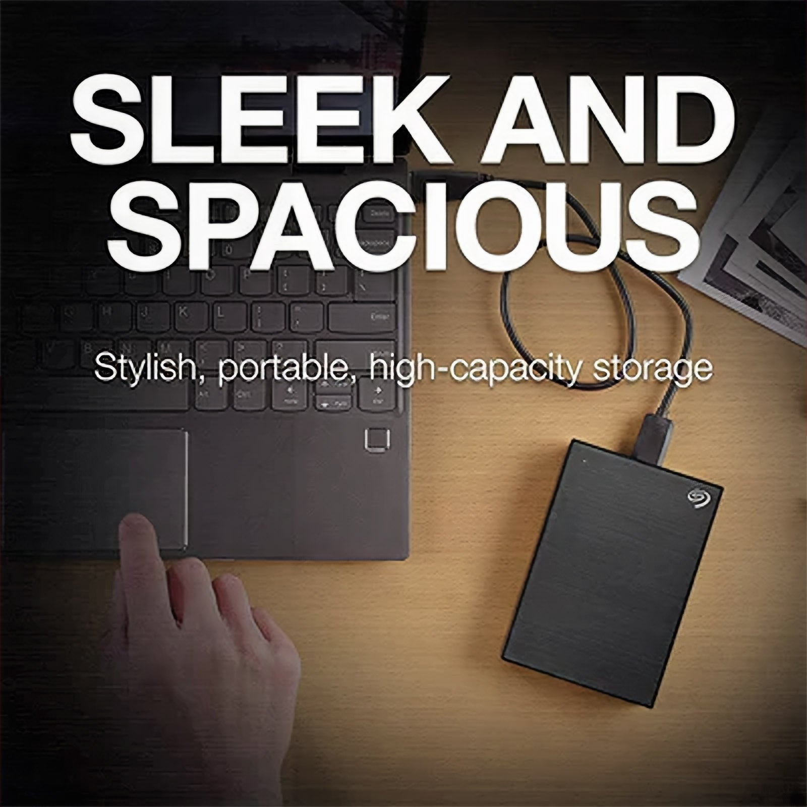SEAGATE 1TB ONETOUCH BLACK HDD W/ PASSWORD