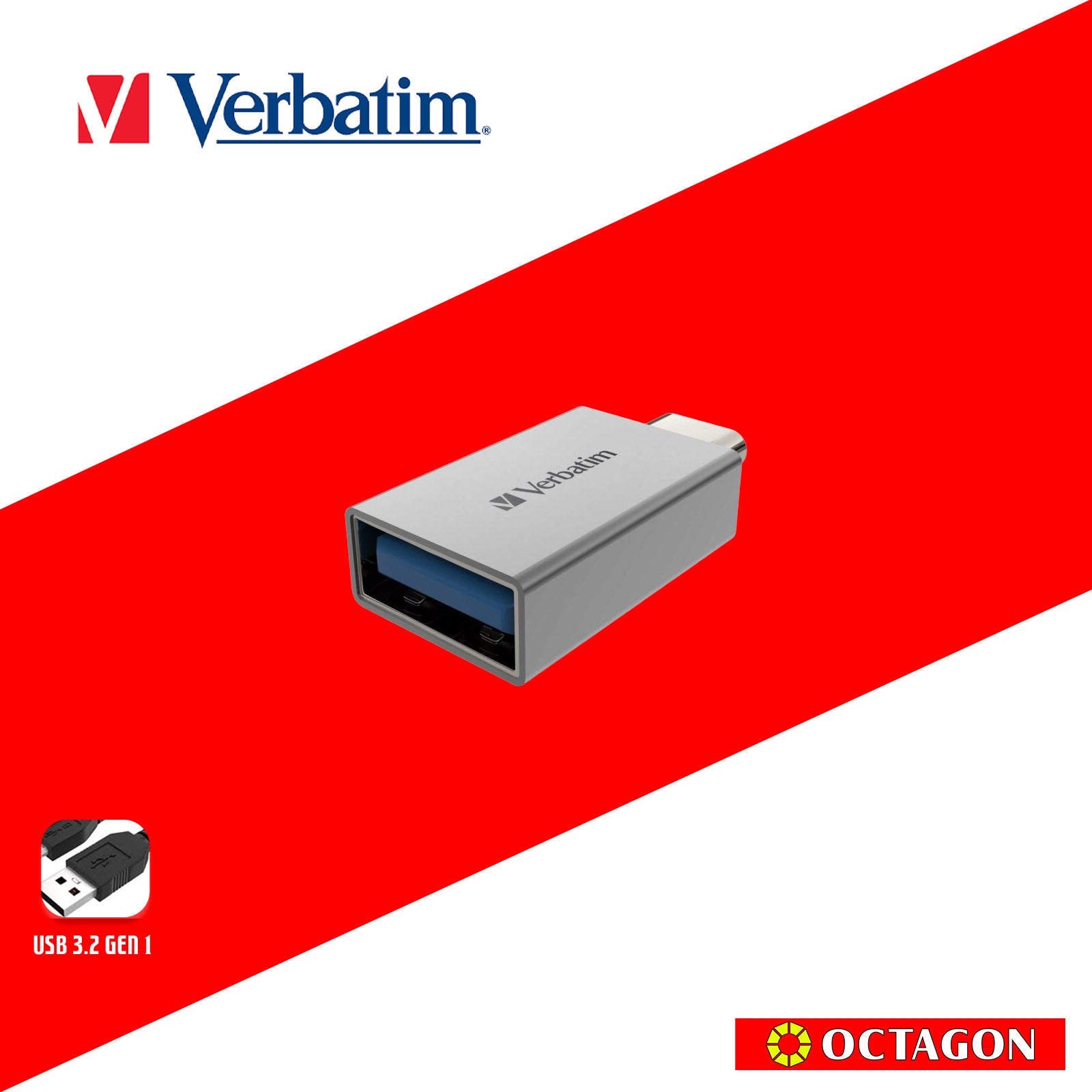 VERBATIM 66885 USB C 3.2 GEN 1 TO TYPE C ADAPTER GREY