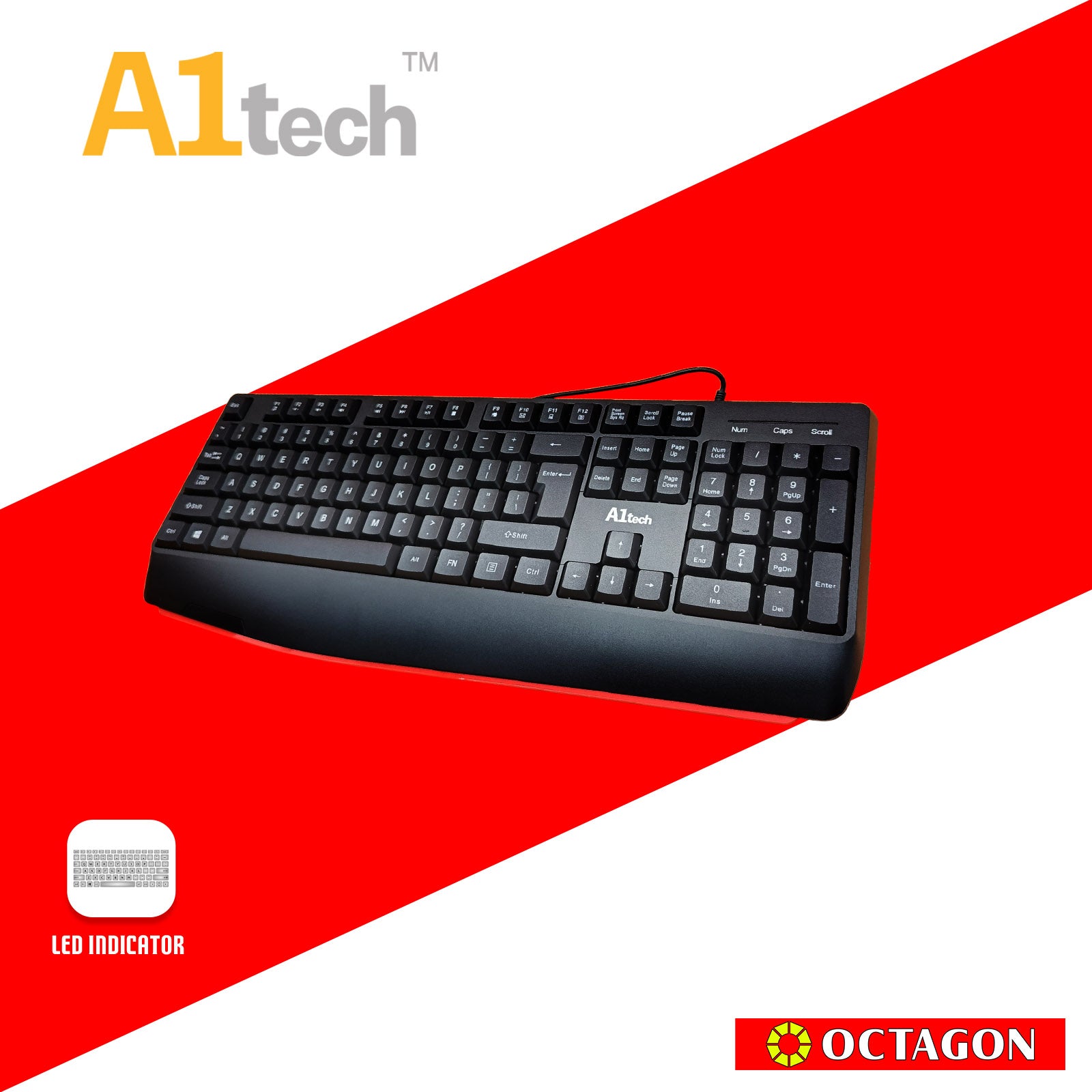 A1TECH AC-KB725-BK USB KEYBOARD 104 KEYS BLACK