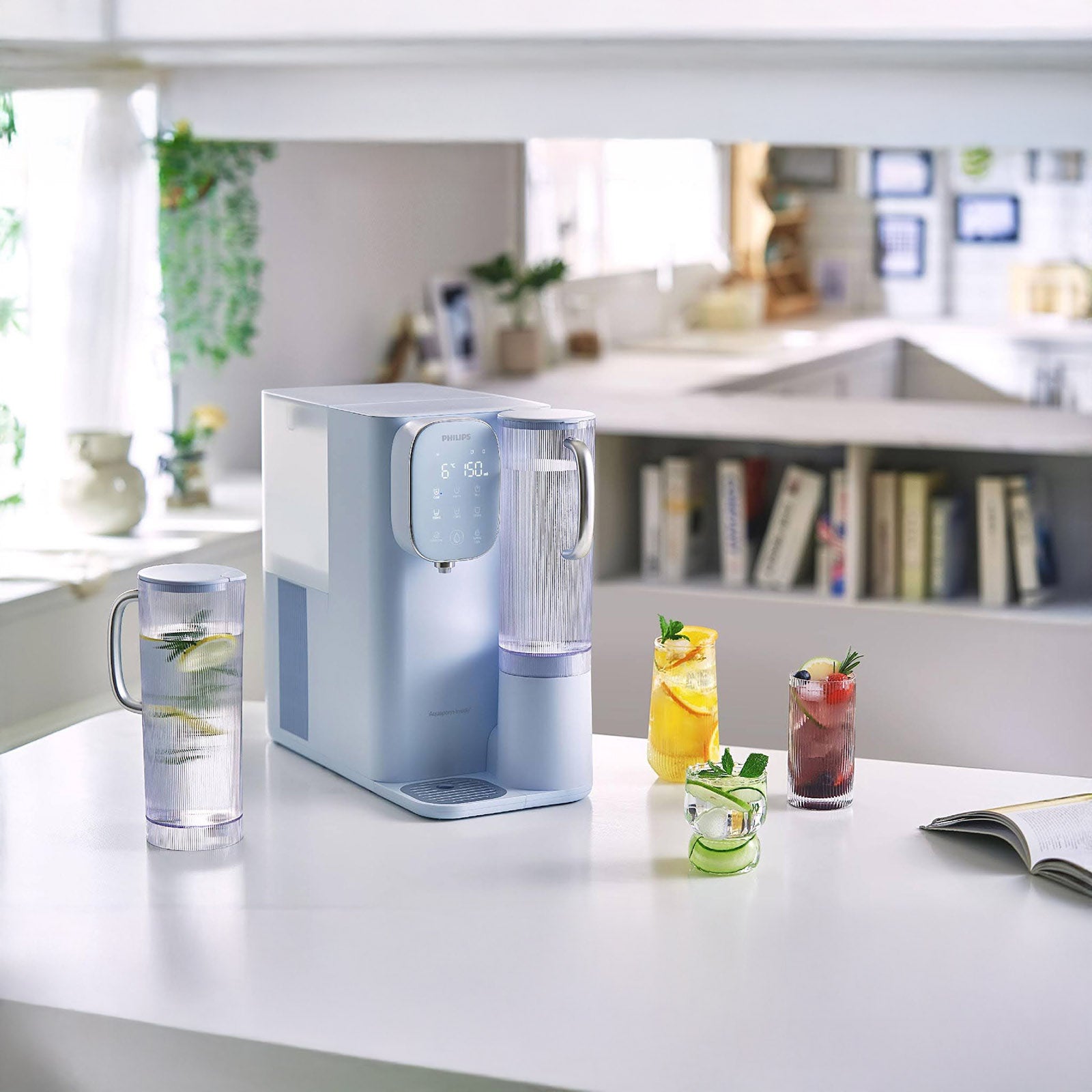 PHILIPS WATER ADD6912BL/90 LIGHT BLUE TABLE TOP DISPENSER 4.8L UV + RO + FILTER HOT/AMBIENT/COLD WITH CHILD LOCK