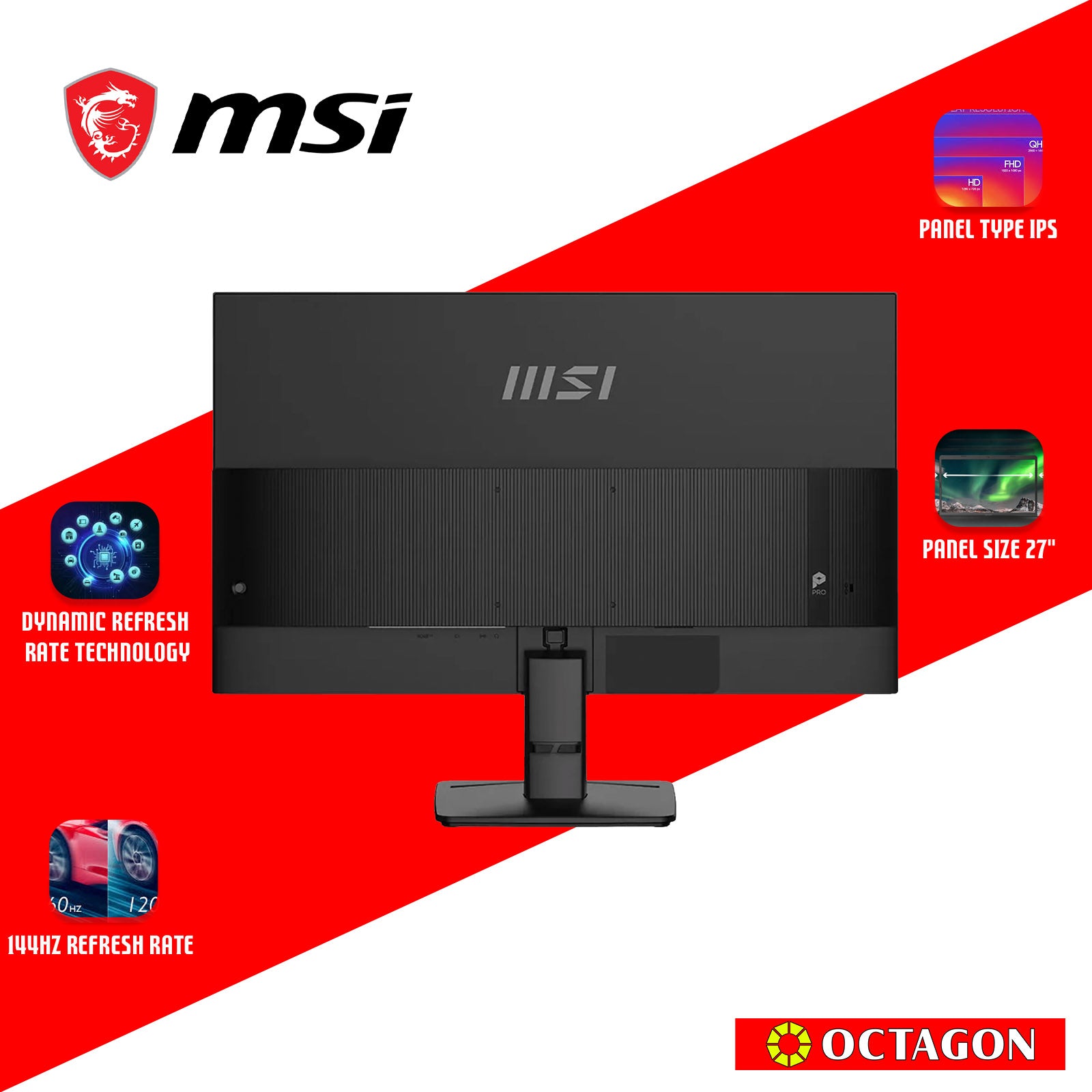 MSI PRO MP275 E14L 144HZ 1MS FHD IPS MONITOR