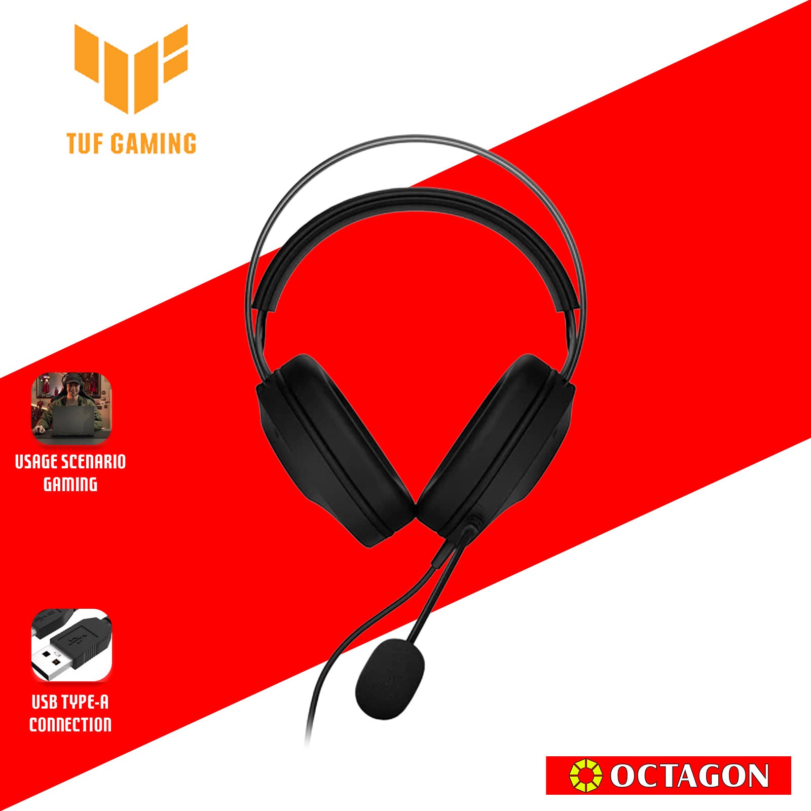 ASUS A302 TUF GAMING H1 GEN II BLACK USB HEADSET