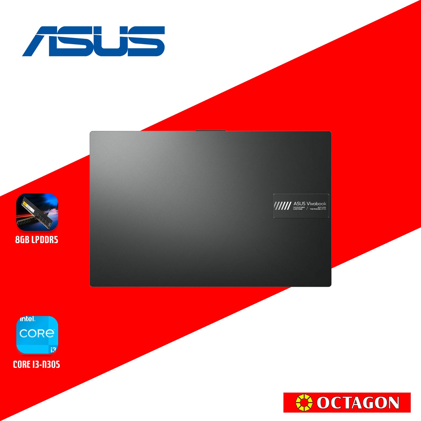 ASUS E1504GA-NJ651WSM/ CORE I3-N305/ 8GB/ 512GB SSD/ 15.6 FHD/ WIN 11/ OFFICE HOME 2024 + M365/ BLK