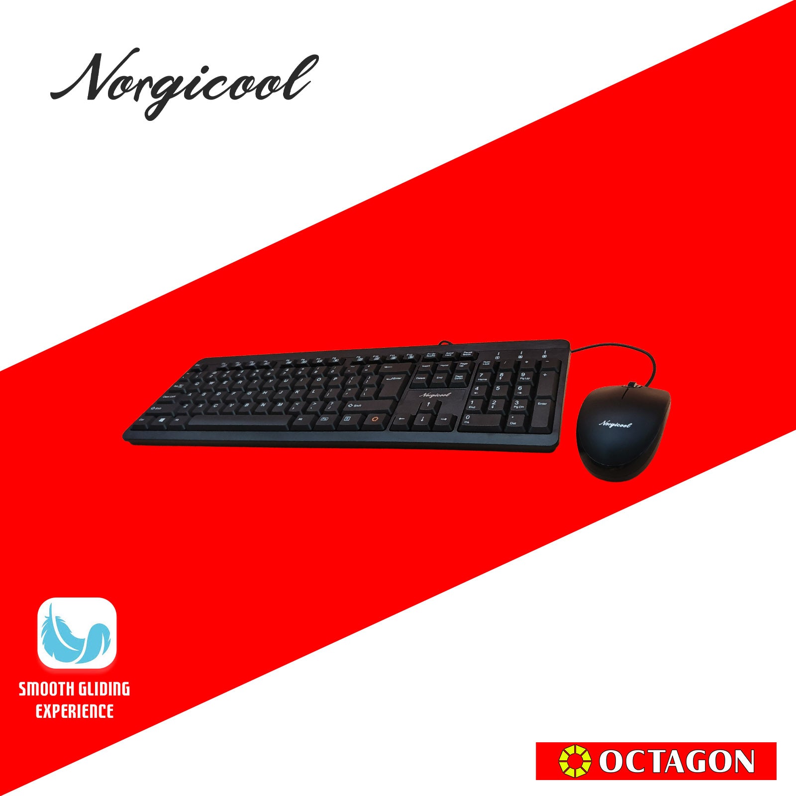 NORGICOOL NC001I BLACK USB COMBO 104 KEYS