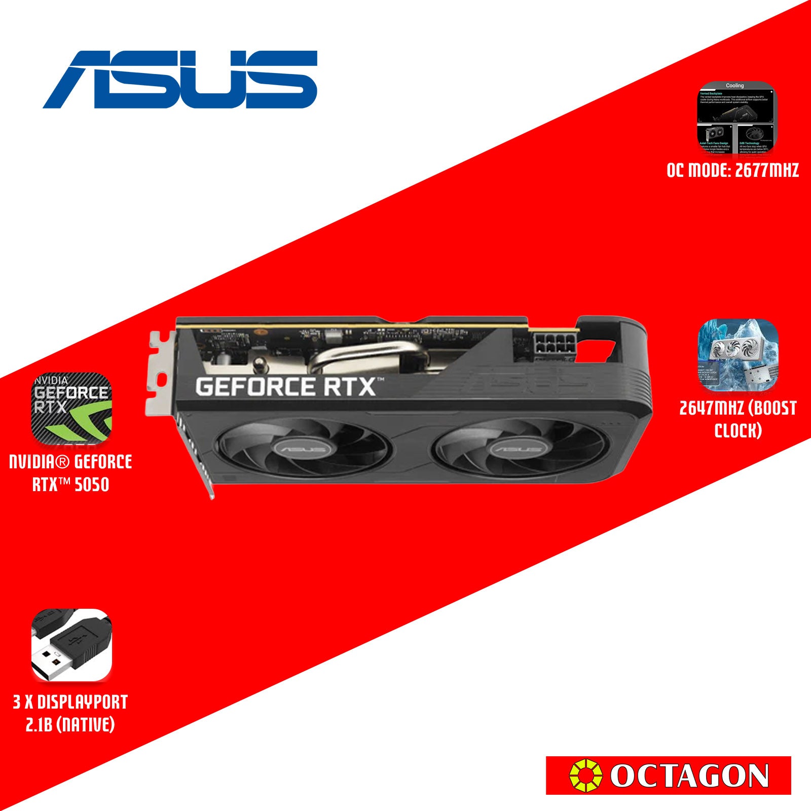 ASUS DUAL RTX5050 O8GB DDR6