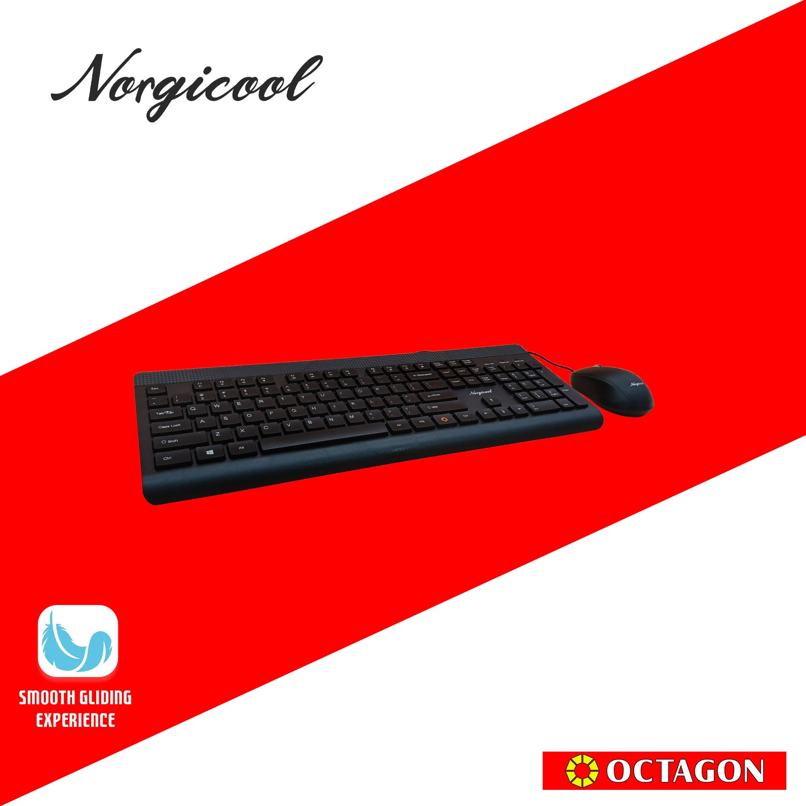 NORGICOOL NC002I BLACK USB COMBO 104 KEYS