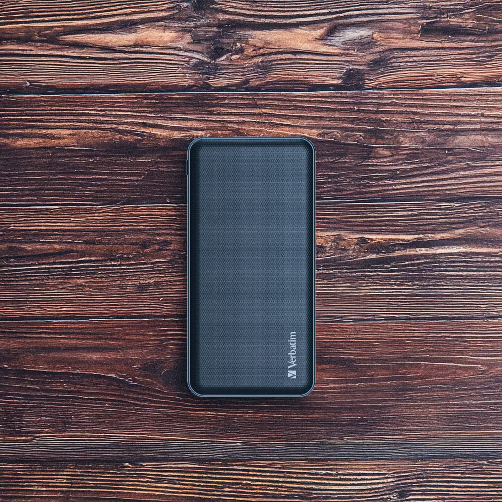 VERBATIM 66547 GRID PATTERN POWER BANK DUAL 10000 MAH INPUT/OUTPUT (TYPE-C AND MICRO USB POWER INPUT) BLACK