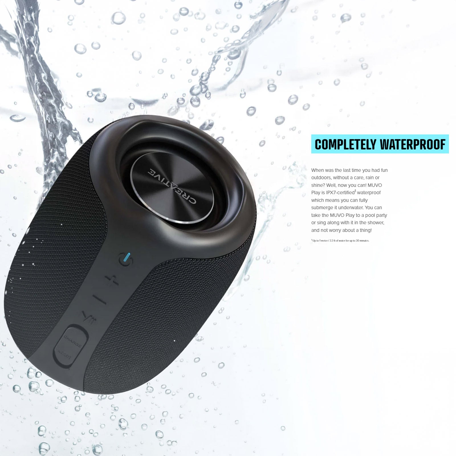CREATIVE MUVO PLAY MF8365 BLUE WATERPROOF PORTABLE BLUETOOTH 5.3