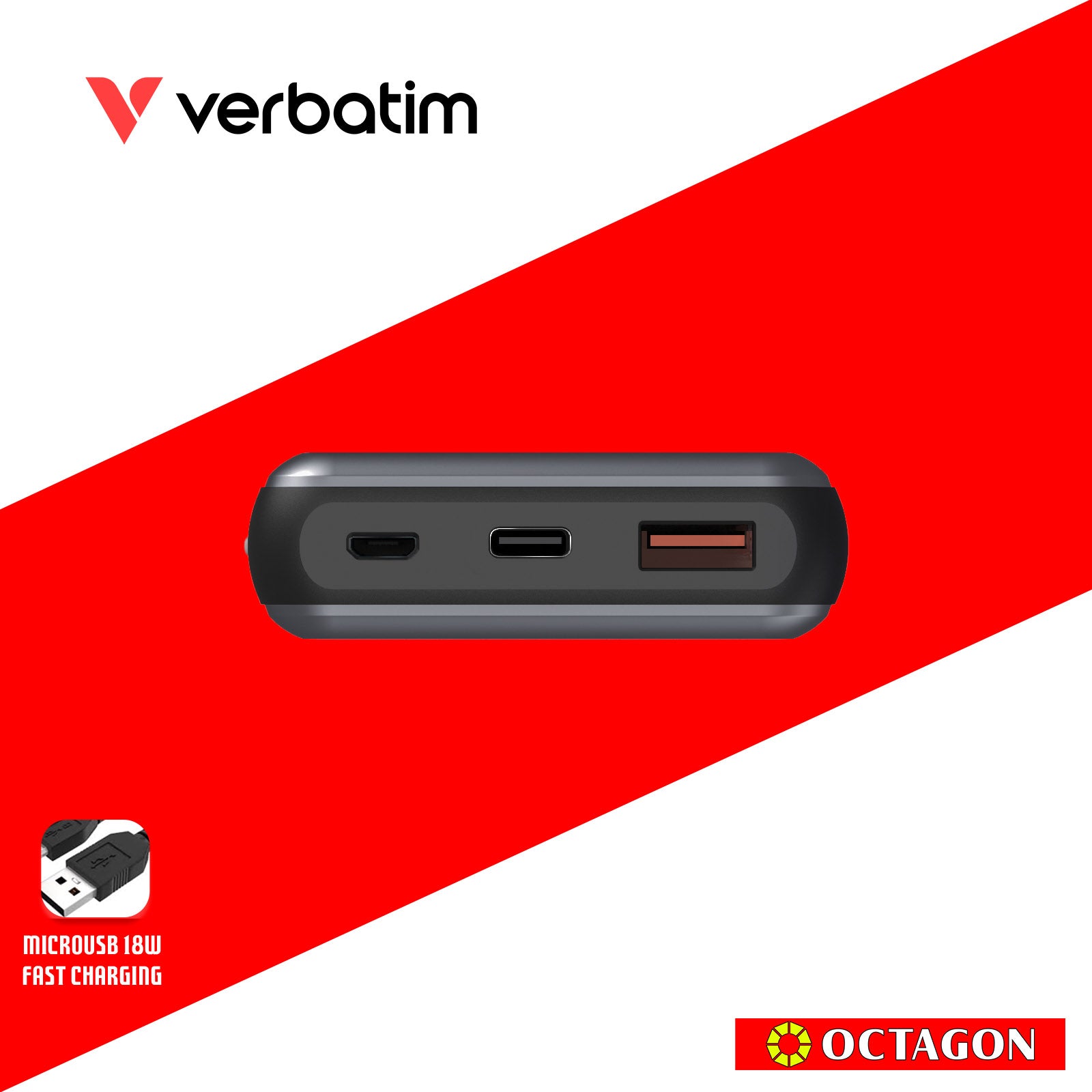 VERBATIM 66628 POWER BANK 20000MAH / 22.5W ALUMINIUM - PD + QC3.0 (GREY)
