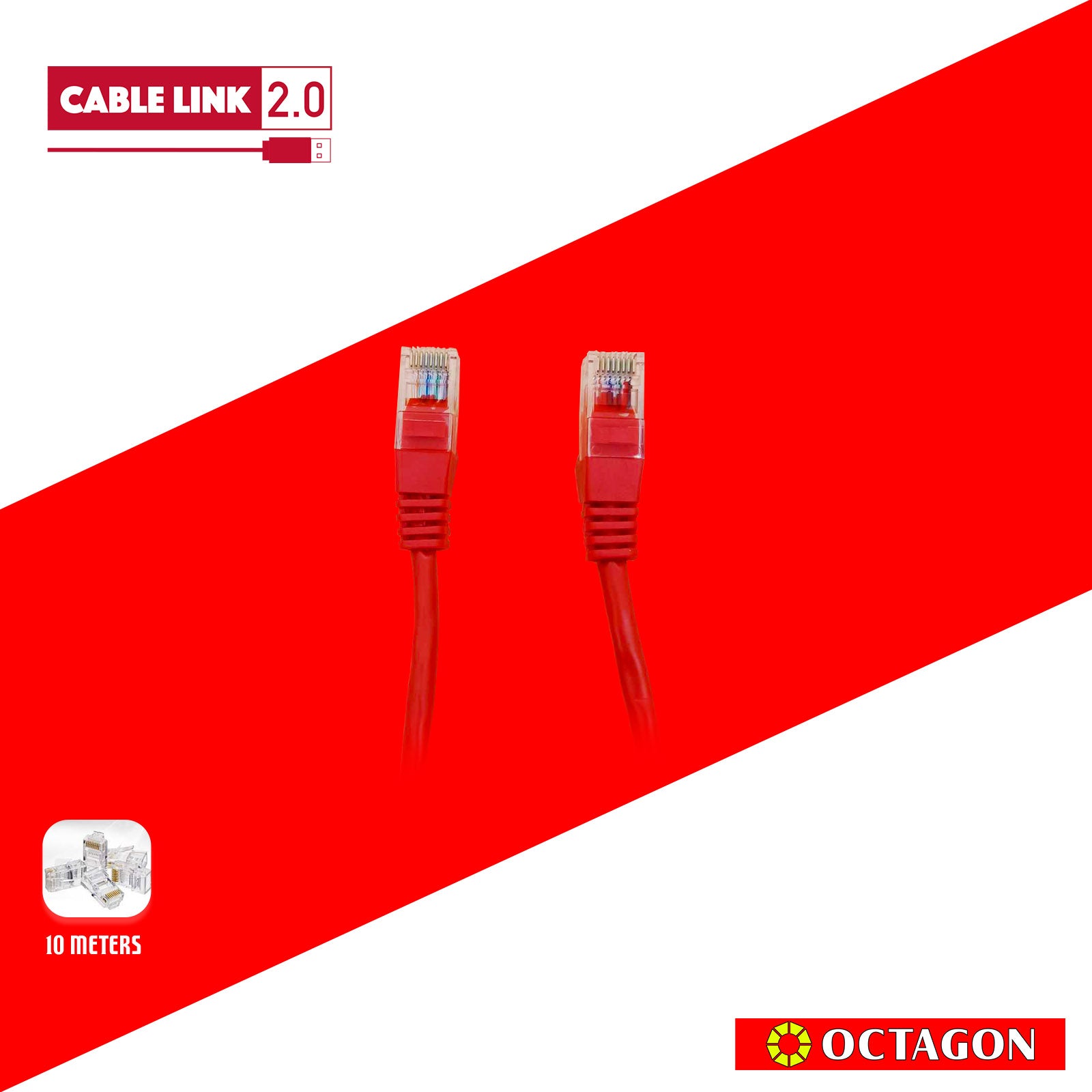 CABLE LINK2.0 FC27-5 CAT5E 10M RED 0.5CCA UTP CABLE