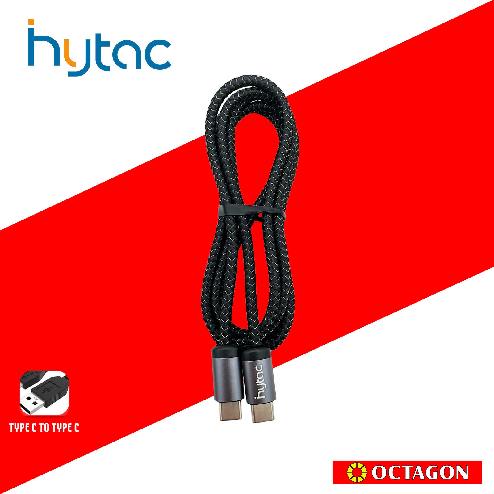 HYTAC HCC213CC240 TYPE-C TO TYPE-C FAST CHARGING CABLE 240W / 1.2M BLACK