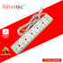 SILVERTEC NEW SV29-1.8M 5-OUTLET UNIVERSAL PLUG/ 5-SWITCH/ 1.8M/ 10A/ 2500W/ 250V IVORY POWER STRIP W/ SURGE PROTECTION