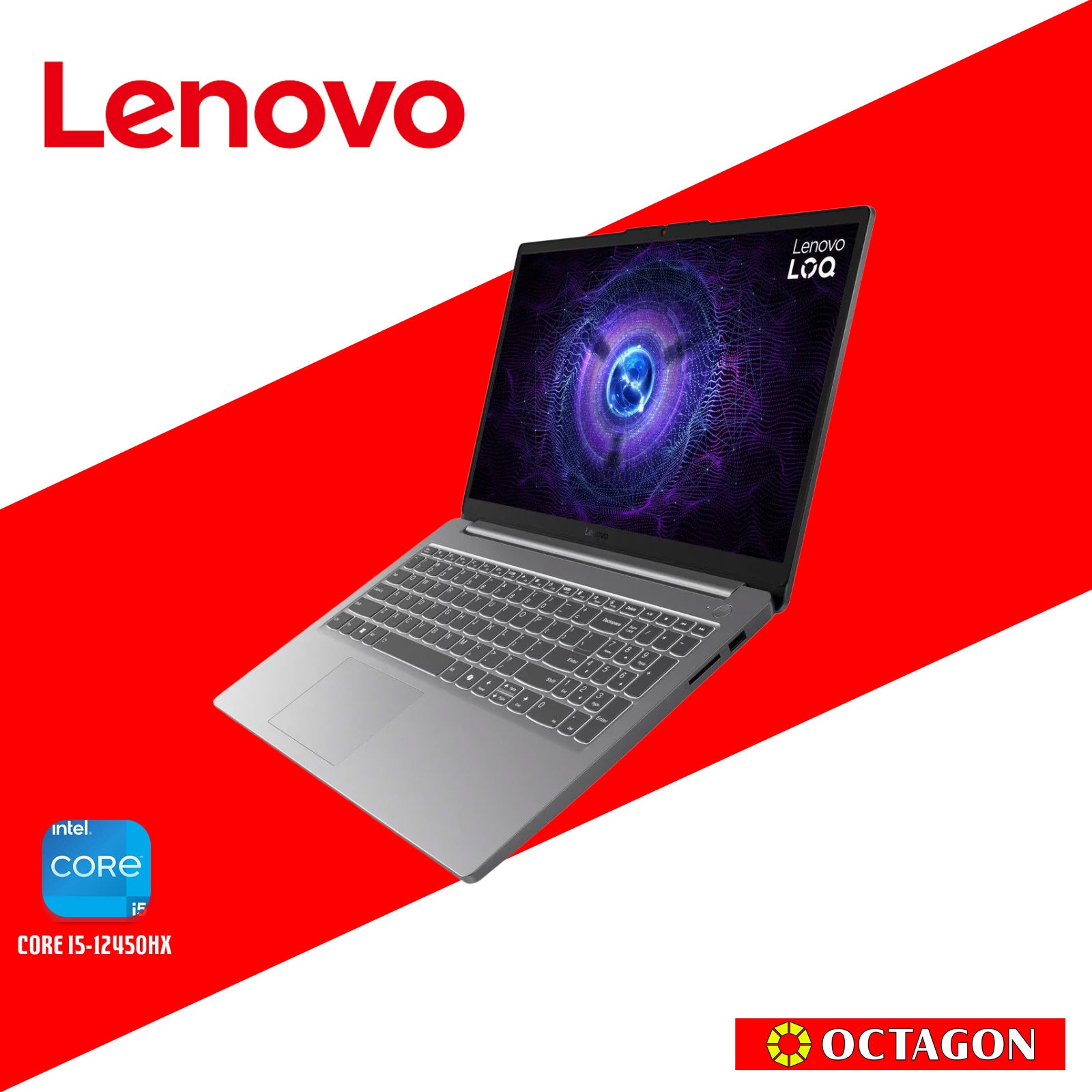 LENOVO LOQ-15 (83LK00A1PH)/ CORE I5-12450HX/ 8GB/ 512GB SSD/ 15.6 FHD IPS (144HZ)/ WIN 11/ RTX 3050 6GB