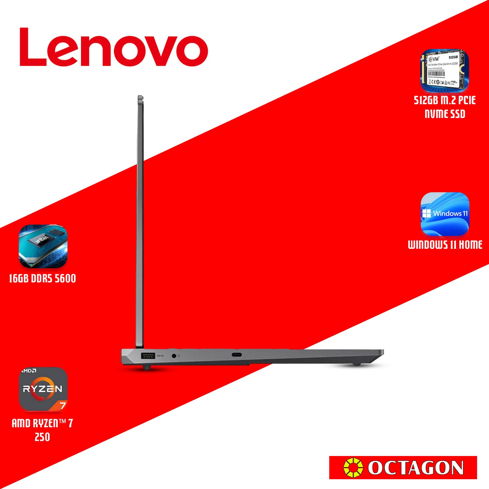 LENOVO LOQ-15 (83TN005HPH)/ RYZEN 7 250/ 16GB/ 512GB SSD/ 15.3 WUXGA (165HZ)/ WIN 11/ OFFICE HOME 2024/ RTX 5050 8GB