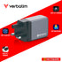 VERBATIM 32201 GNC-65 GAN CHARGER 3 PORT 65W USB A/C (EU/UK/US)