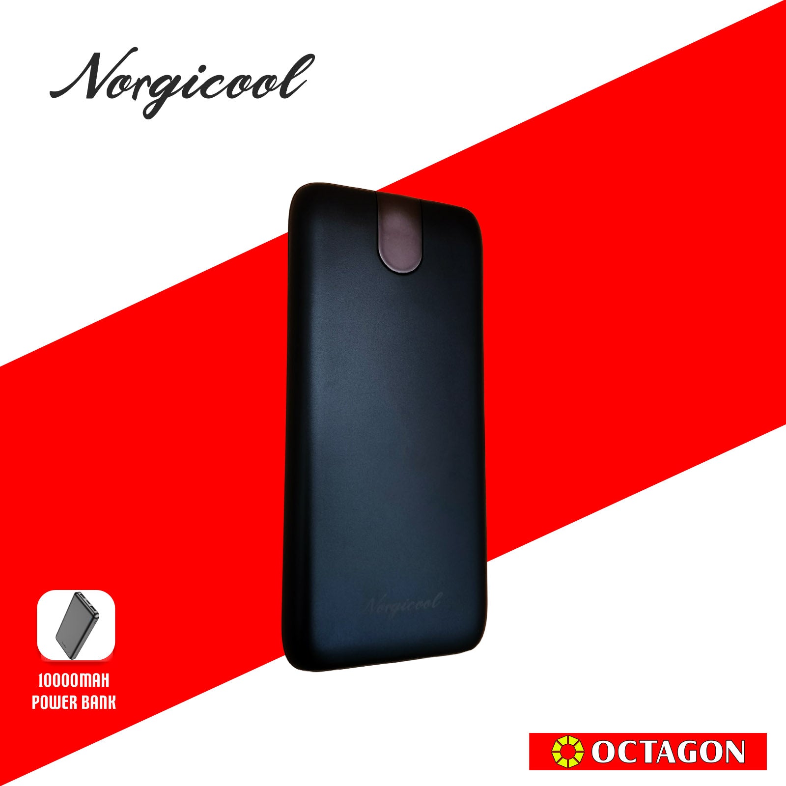 NORGICOOL NP026-BK PD20W 10000MAH W/ TYPE C AND LIGHTNING POWER BANK BLACK