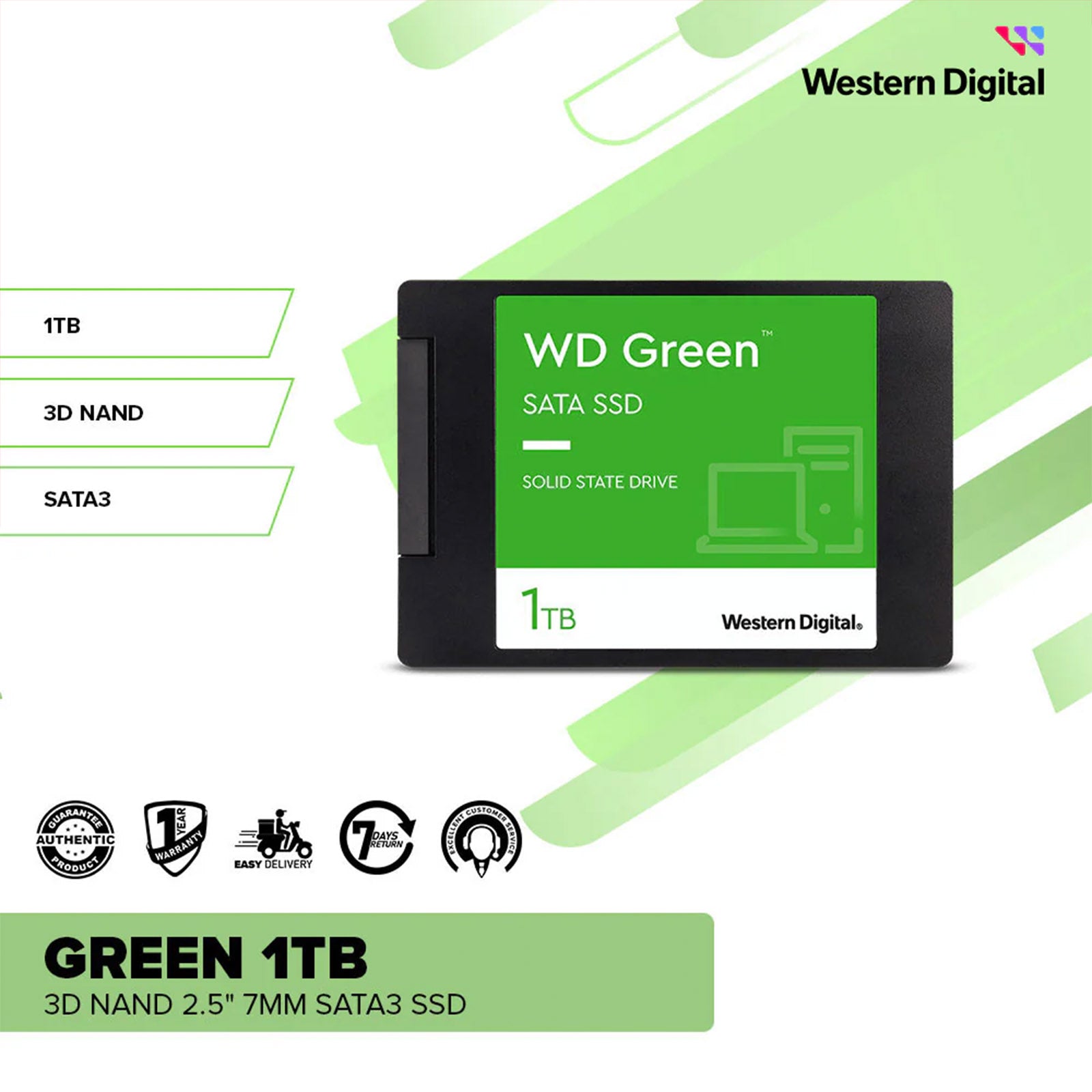 WD SSD 480GB AND 1TB GREEN SATA 3 GEN 3