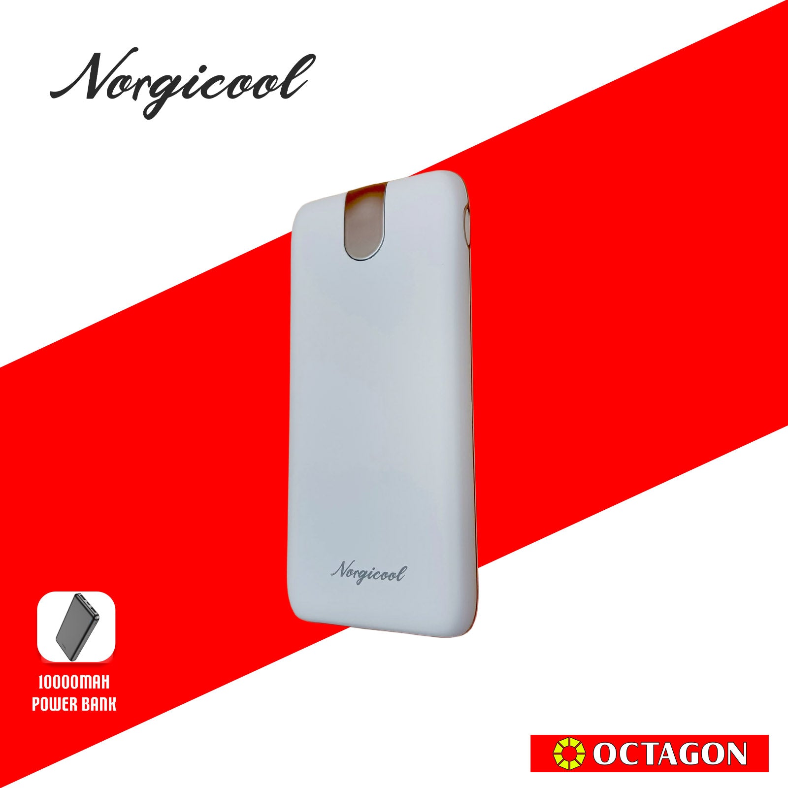 NORGICOOL NP026-WH PD20W 10000MAH W/ TYPE C AND LIGHTNING POWER BANK WHITE