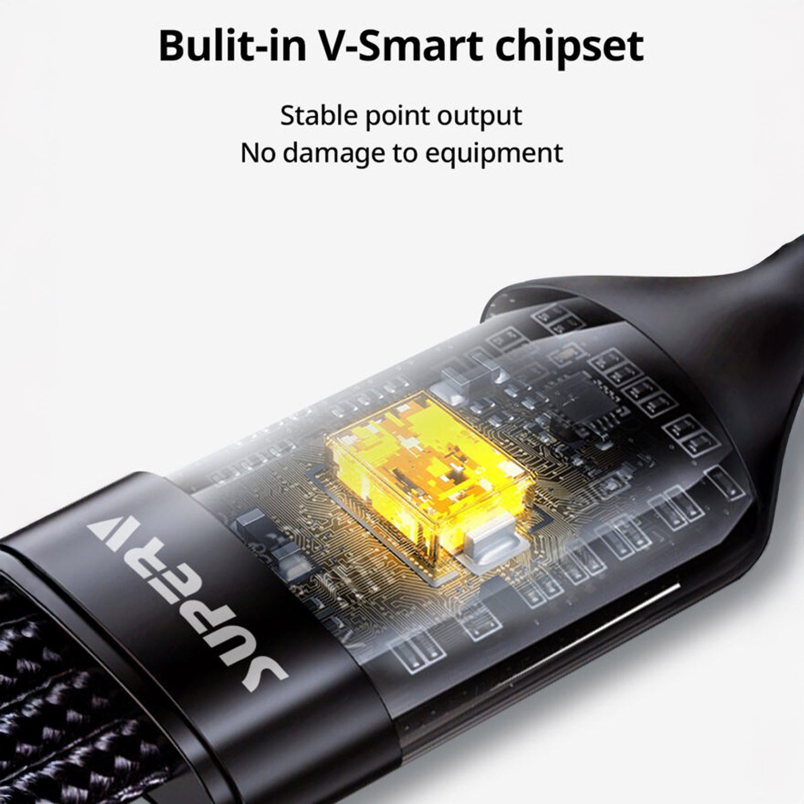 SUPERV RT66 BLACK (3 IN 1) CABLE 1.2M (OUTPUT TYPE C/ MICRO USB/ LIGHTNING/ INPUT USBA)