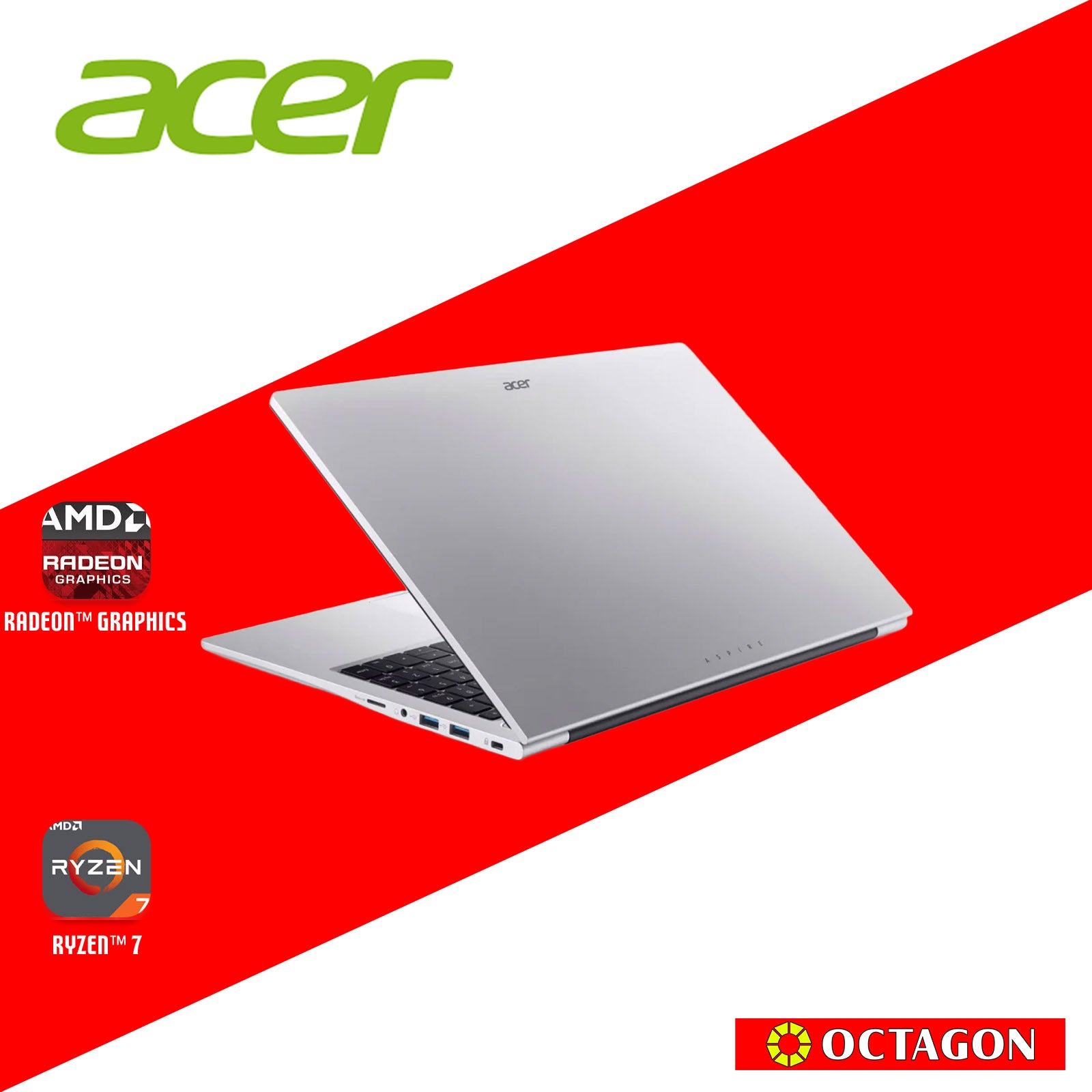 ACER ASPIRE LITE AL15-41P-R16X/ RYZEN 7 5700U/ 8GB/ 512GB SSD/ 15.6" IPS FHD/ WIN 11/ SILVER