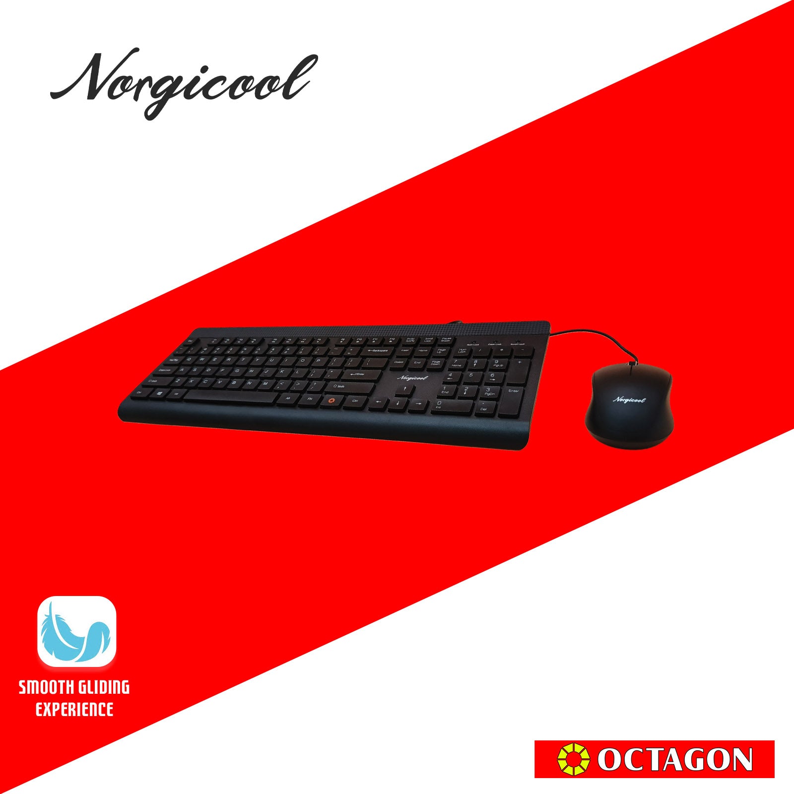 NORGICOOL NC002I BLACK USB COMBO 104 KEYS