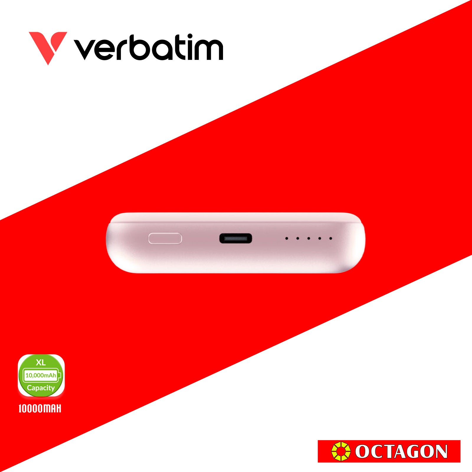 VERBATIM 32248 MAGNETIC WL 10000 MAH POWER PACK MCP - PD 20W MWC 15W PINK