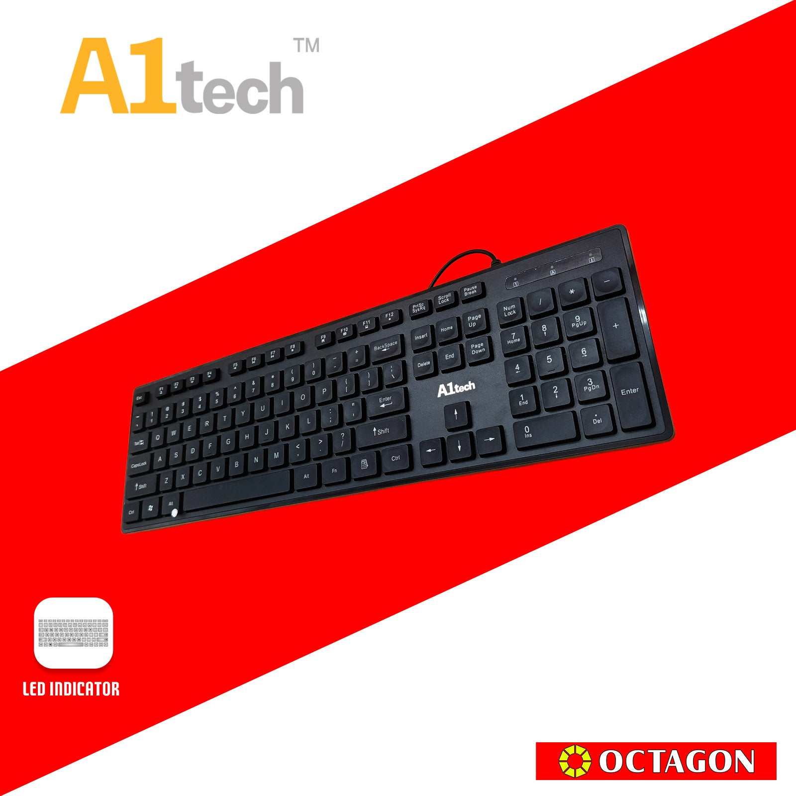 A1TECH AC-KB902-BK USB KEYBOARD 104 KEYS BLACK