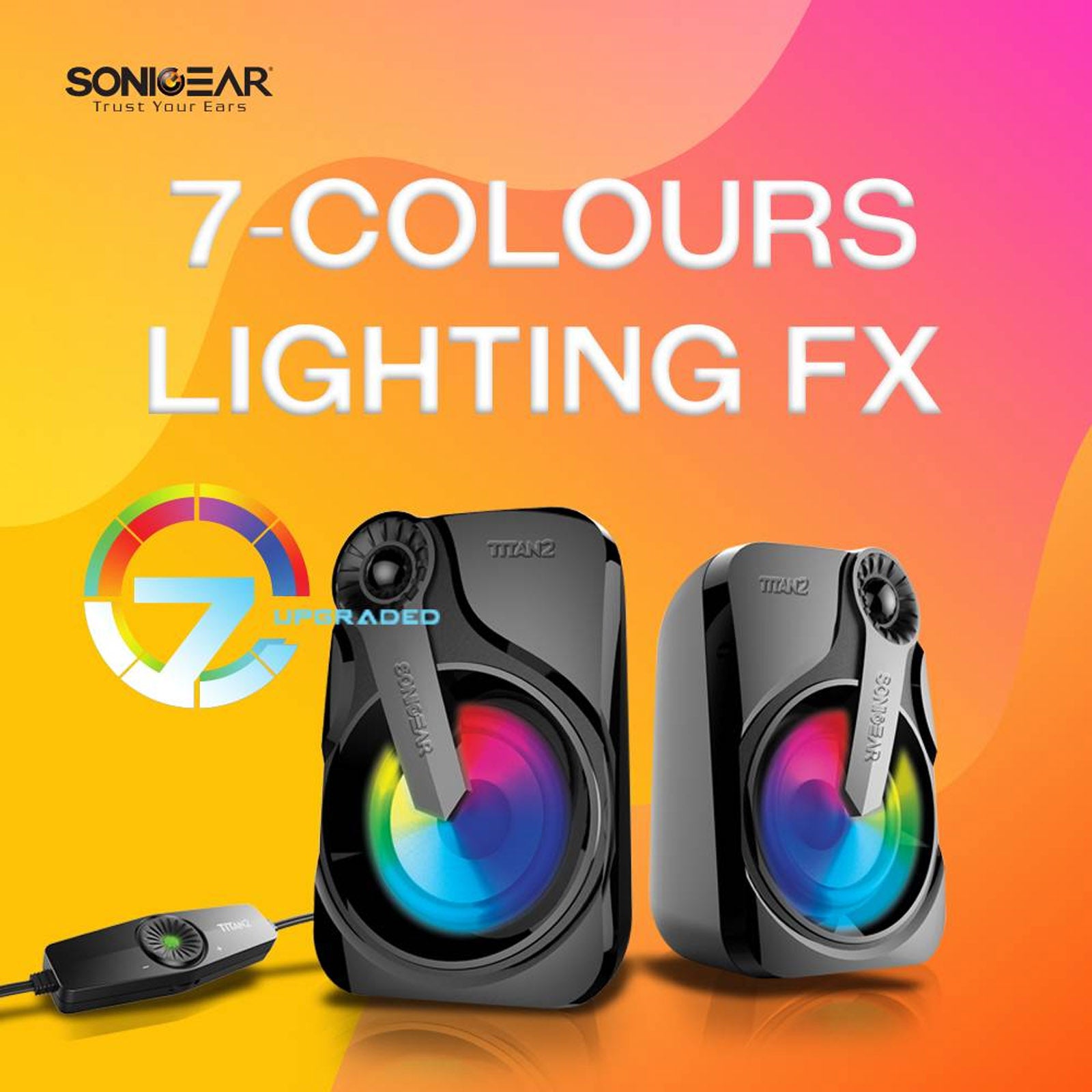 SONIC GEAR TITAN 2 BLACK USB2.0 7 COLOR
