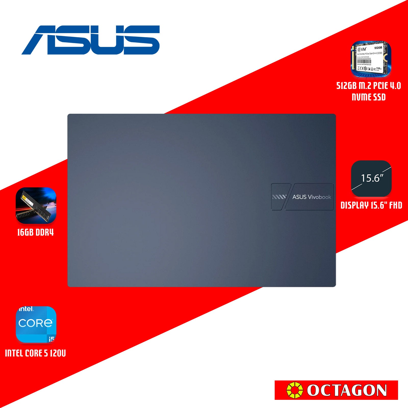 ASUS VIVOBOOK 15X X1504VA-BQ3582WSM/ CORE 5-120U/ 16GB/ 512GB SSD/ 15.6