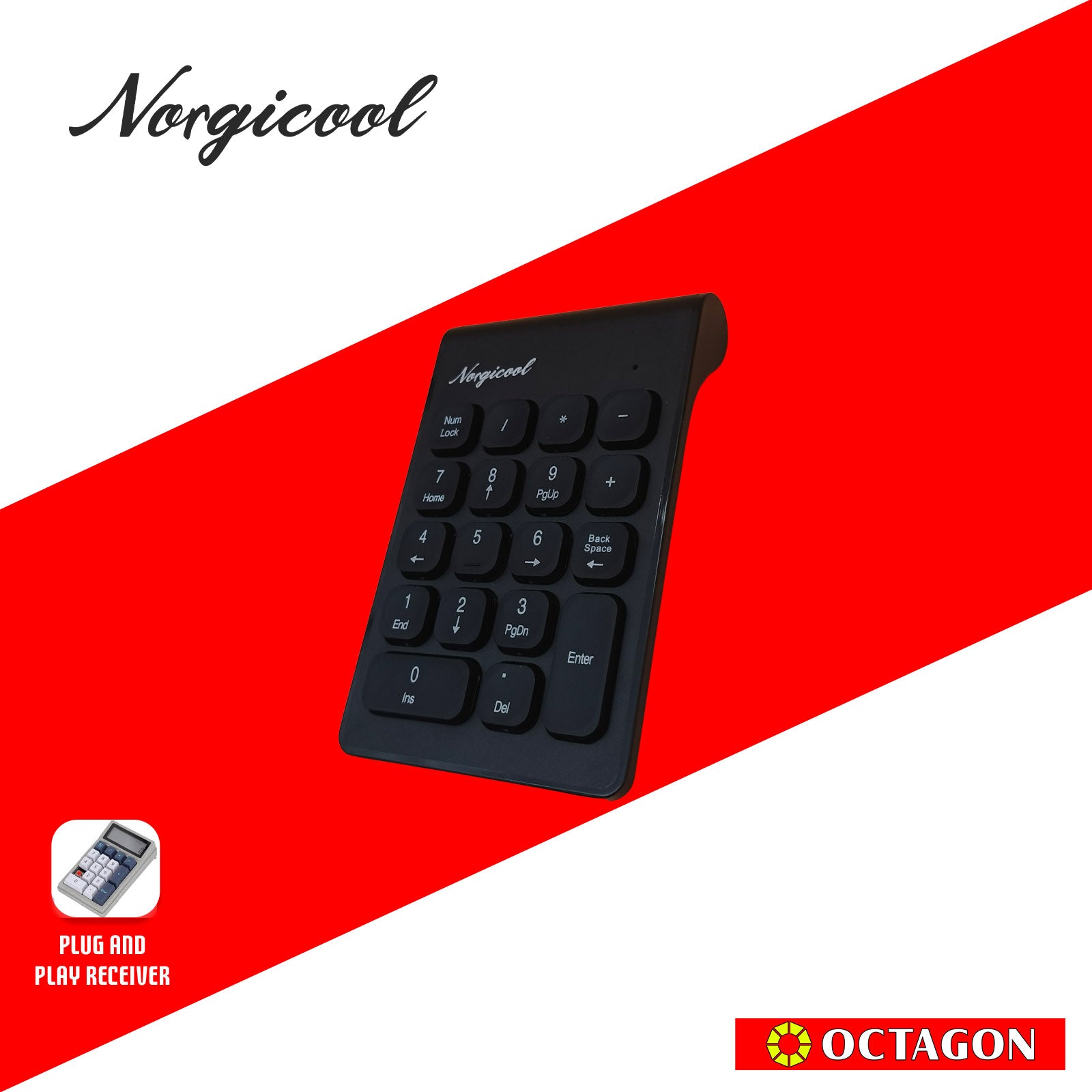NORGICOOL NK1109W WL NUMERIC KEYPAD BLK