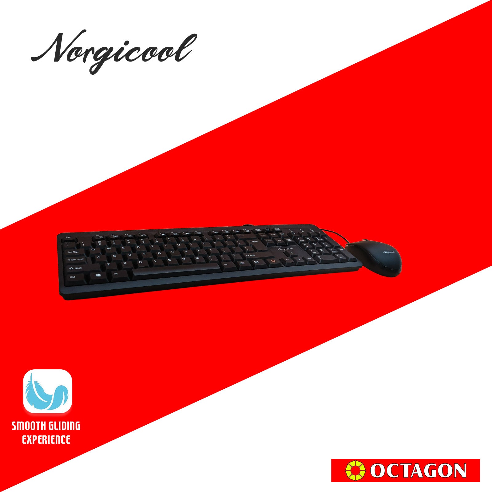 NORGICOOL NC001I BLACK USB COMBO 104 KEYS