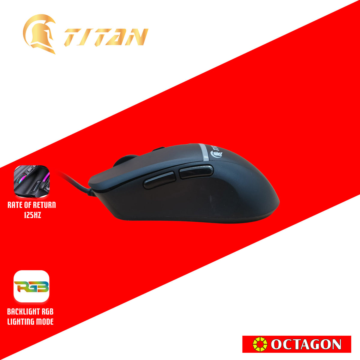 Titanium Computer Mouse TITAN TMO-706 RGB USB GAMING MOUSE DPI 7200 – Octagon Computer Superstore