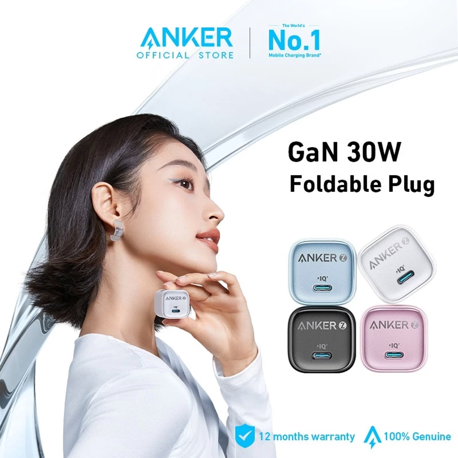 ANKER ZOLO A2698121 WHITE CHARGER 30W 1C