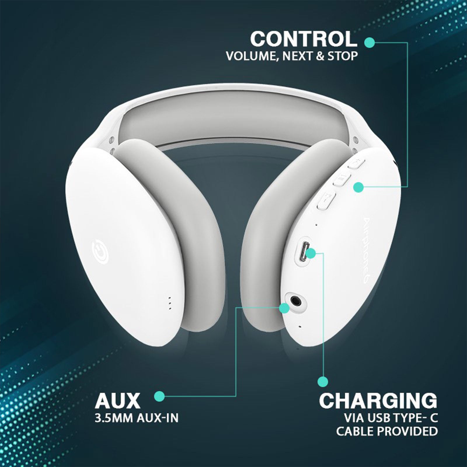 SONIC GEAR AIRPHONE 6 AZURITE/SILVER/OBSIDIAN BT5.0 HEADSET (TYPE C PORT)
