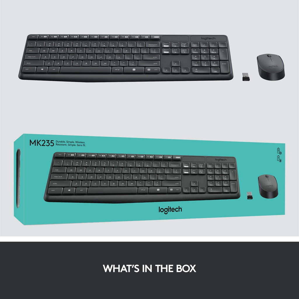 LOGITECH MK235 BLACK WIRELESS KEYBOARD AND MOUSE COMBO