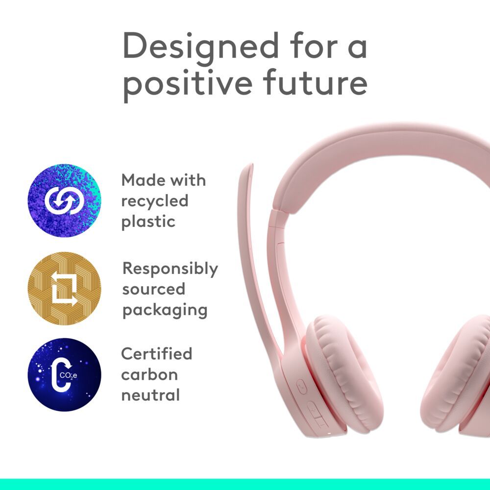 LOGITECH ZONE 300 ROSE BT WIRELESS HEADSET WITH NOISE CANCELLING MIC