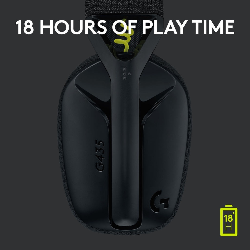 LOGITECH G435 BLACK HEADSET WIRELESS/BLUETOOTH GAMING LIGHTSPEED