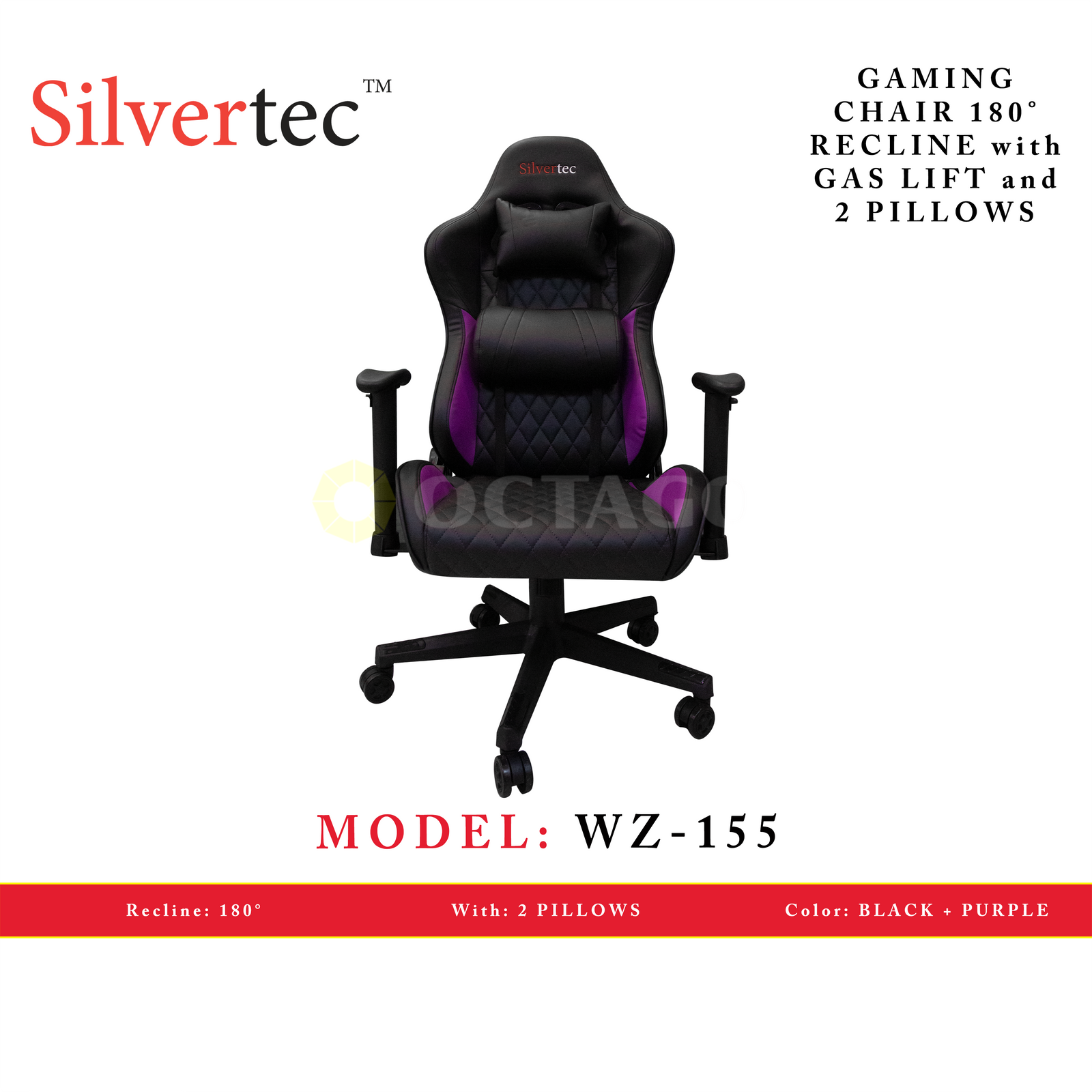 SILVERTEC WZ-155 PURPLE CHAIR RECLINE