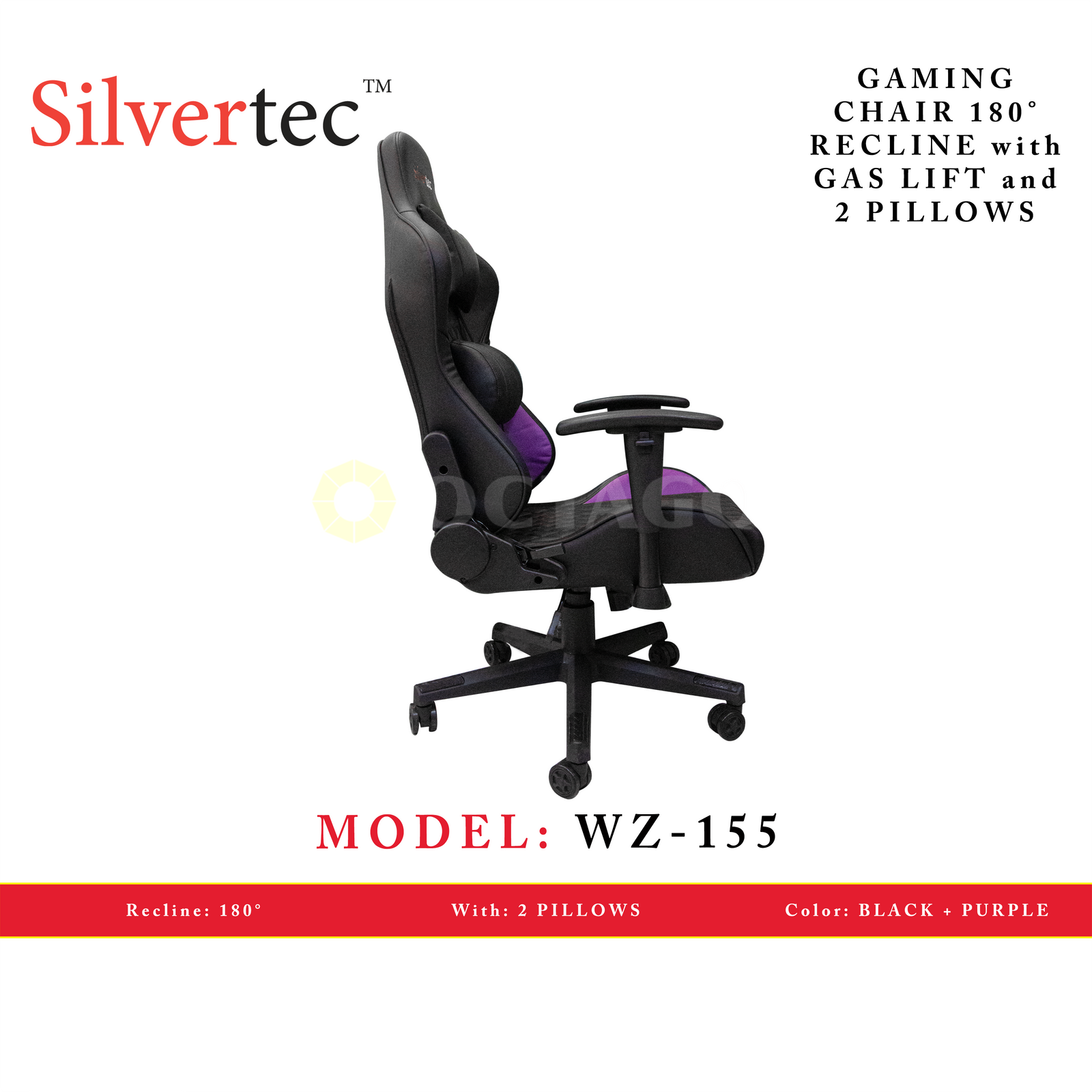 SILVERTEC WZ-155 PURPLE CHAIR RECLINE