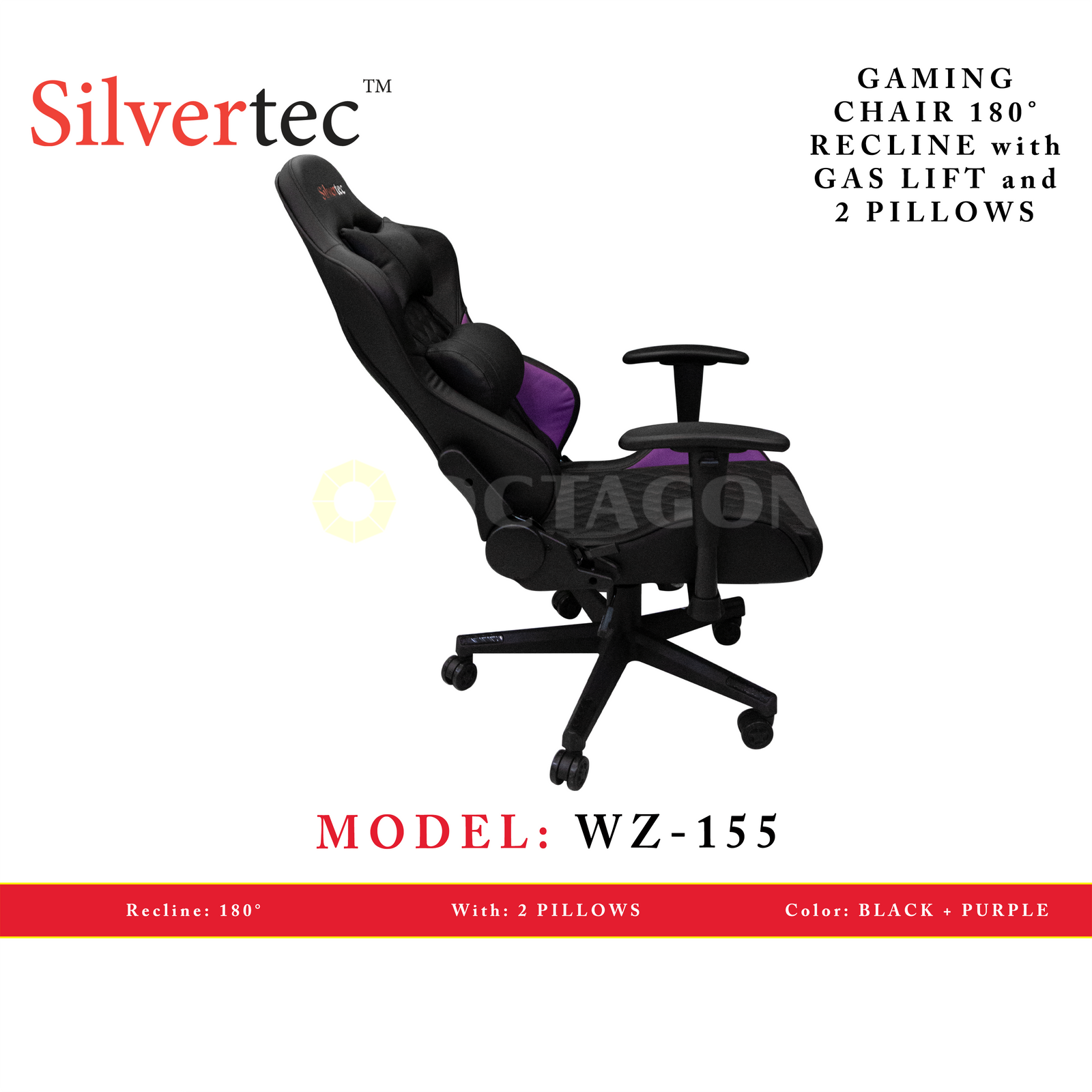 SILVERTEC WZ-155 PURPLE CHAIR RECLINE